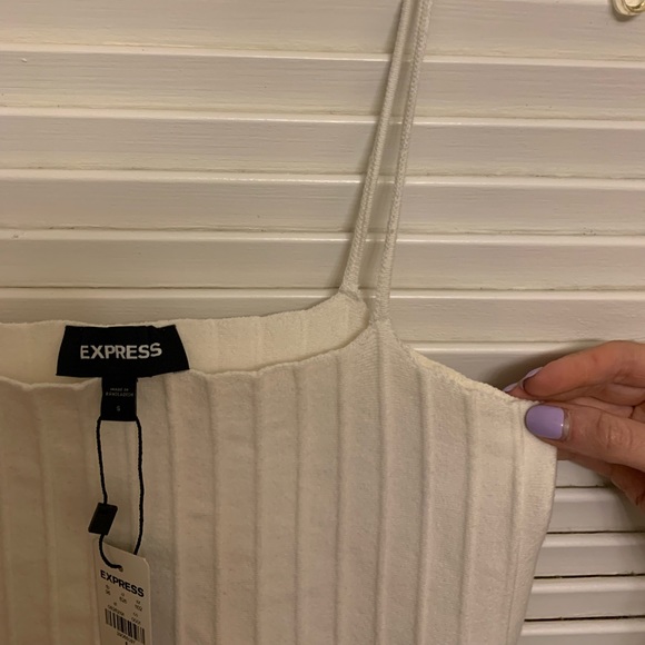 Express White Ribbed Tank - Picture 7 of 8
